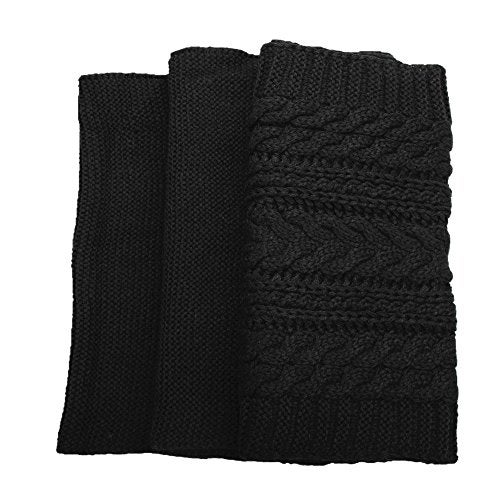 NEOSAN Womens Thick Ribbed Knit Winter Infinity Circle Loop Scarf Crochet Black - Image 2