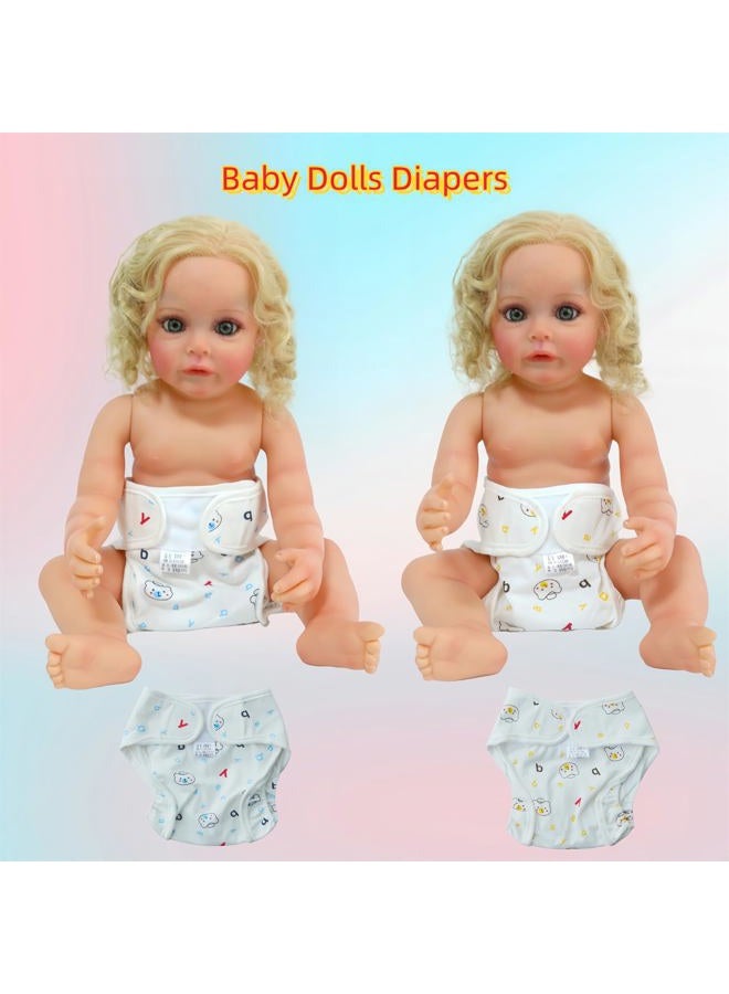 MAIHAO Reborn Baby Dolls Diapers for 17-22 Inch Newborn Baby Doll Diapers Reusable Adjustable Velcro 4-Piece Cute Bear Outfit Accessories - Image 4