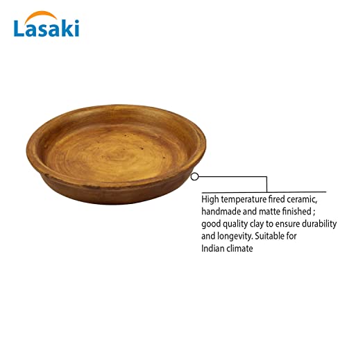 Lasaki Round Ceramic Bottom Tray/Plate for Planter (3.5-inch, Set of 2) R3.5 | Dripping Tray for Pots & Succulents | Indoor & Outdoor Planters Home Garden Décor | Plants Not Included - Image 4