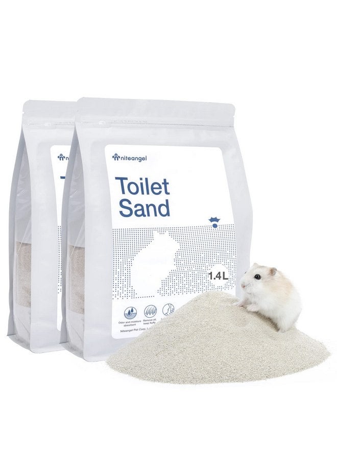 Niteangel Training Litter Potty Sand - Hamster Sand Bath for Syrian Dwarf Hamsters Gerbils Mice Lemming Degus or Other Small-Sized Pets ((1.4 L X 2 - Blue Label) - Image 1