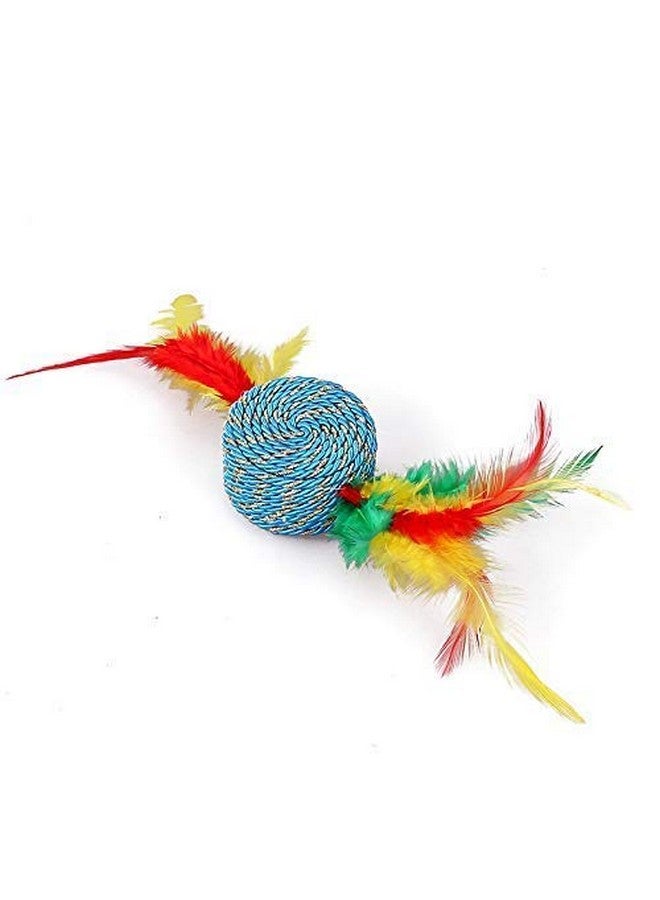 Emily Pets Scratching With Feather Cat Toy For Exercise Cats And Kittens (Color: Blue) - Image 2