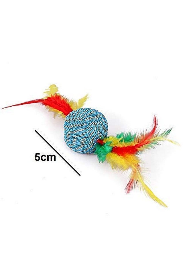 Emily Pets Scratching With Feather Cat Toy For Exercise Cats And Kittens (Color: Blue) - Image 3