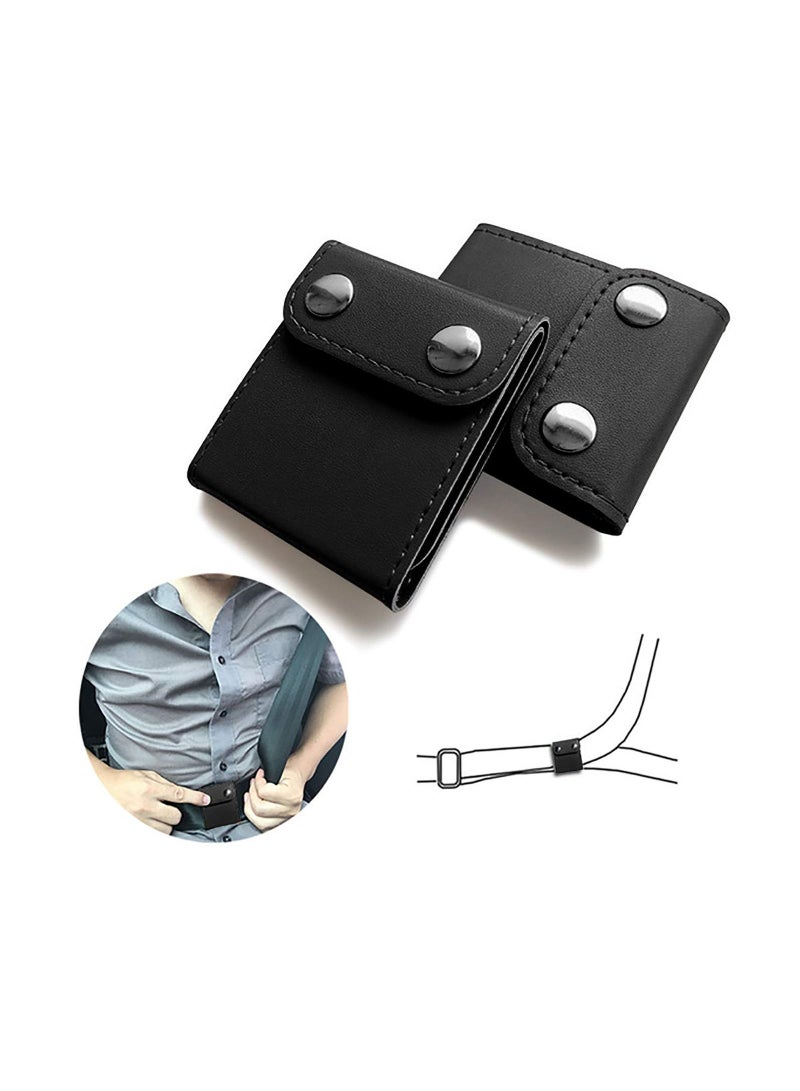 Generic Seat Belt Adjuster 2 Pack Universal Vehicle Seat Belt Cover Clips Comfort Auto Shoulder Neck Protector Strap Positioner Locking Clip Black  - Image 1