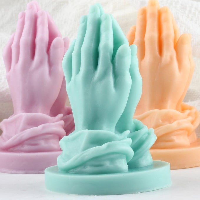 PRAYING HANDS CANDLE MOLD HANDS TOGETHER BLESSING PRAYER SILICONE MOLD FOR CANDLE MAKING RESIN AROMATHERAPY GYPSUM WAX CLAY CRAFT