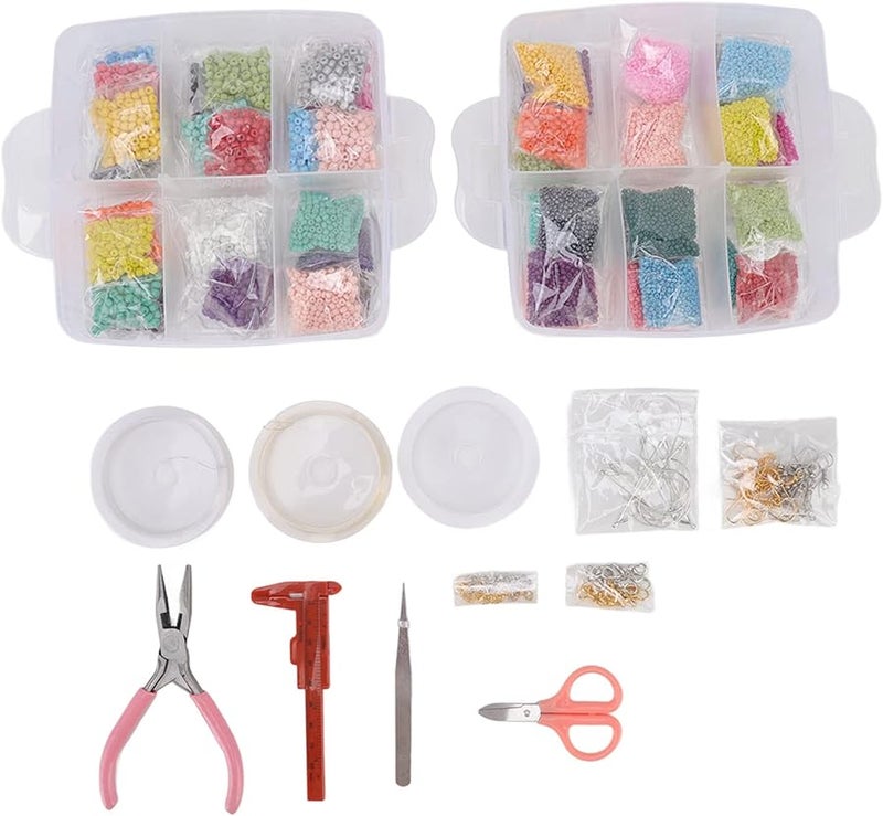 WiseZythum مجموعة صنع مجوهرات من خرز الأكريليك 26712 قطعة مع صندوق تخزين وأدوات - Image 2