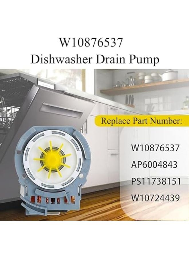 مضخة تصريف غسالة الصحون متوافقة مع ويرلبول كينمور كيتشينايد أمانا تستبدل AP6004843 PS11738151 W10876537 - Image 4