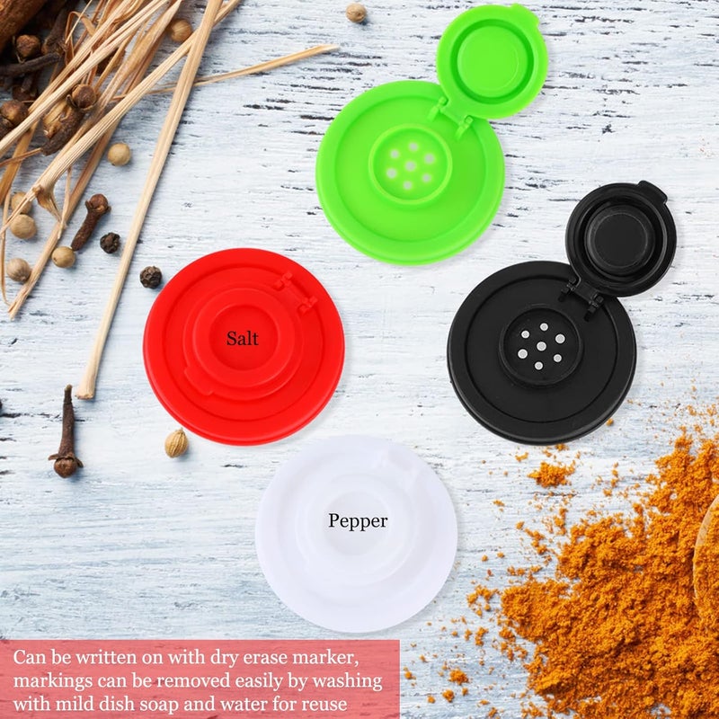 Aedida 4 Pcs Salt and Pepper Shakers Set Mini Plastic Pepper Shaker with Lid Damp Proof Popcorn Containers Clear Spice Jars Salt Shaker for Travel Camping Picnic Lunch Dining Kitchen (Colorful, Small) - Image 4