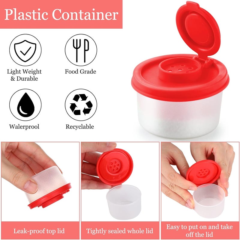 Aedida 4 Pcs Salt and Pepper Shakers Set Mini Plastic Pepper Shaker with Lid Damp Proof Popcorn Containers Clear Spice Jars Salt Shaker for Travel Camping Picnic Lunch Dining Kitchen (Colorful, Small) - Image 3