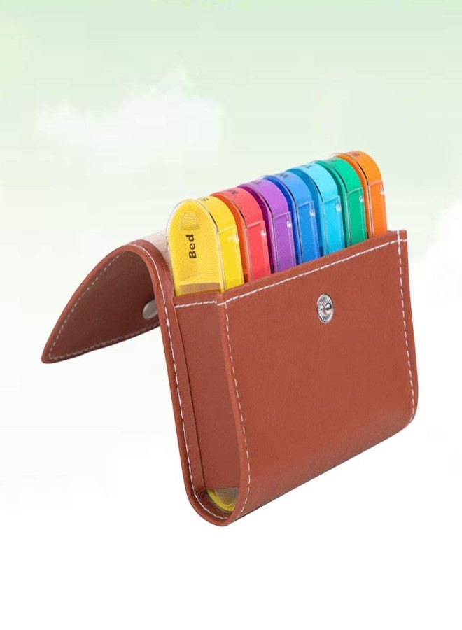 Artibetter Weekly Pill Organizer 7 Day 4 Times a Day Pill Cases for Pills Fish Oil with Leather Storage Bag - Image 4