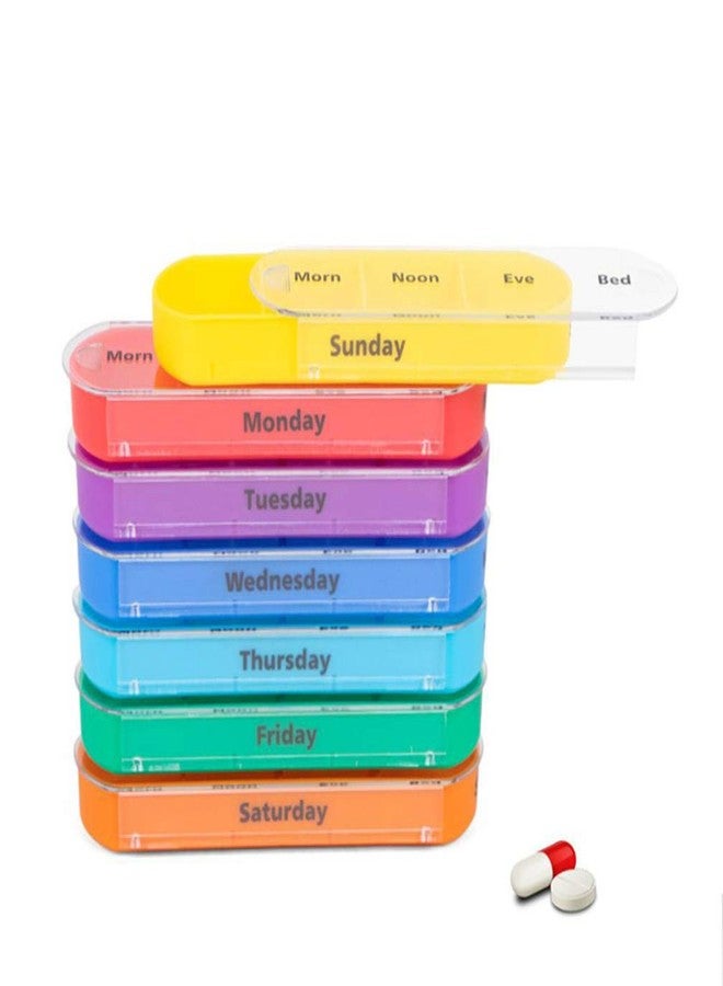 Artibetter Weekly Pill Organizer 7 Day 4 Times a Day Pill Cases for Pills Fish Oil with Leather Storage Bag - Image 5