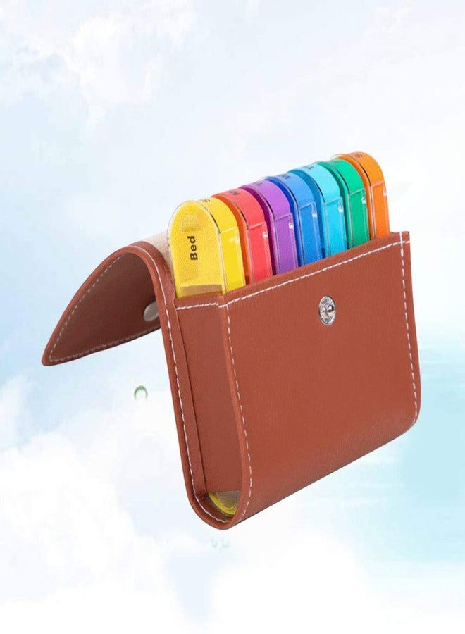 Artibetter Weekly Pill Organizer 7 Day 4 Times a Day Pill Cases for Pills Fish Oil with Leather Storage Bag - Image 3