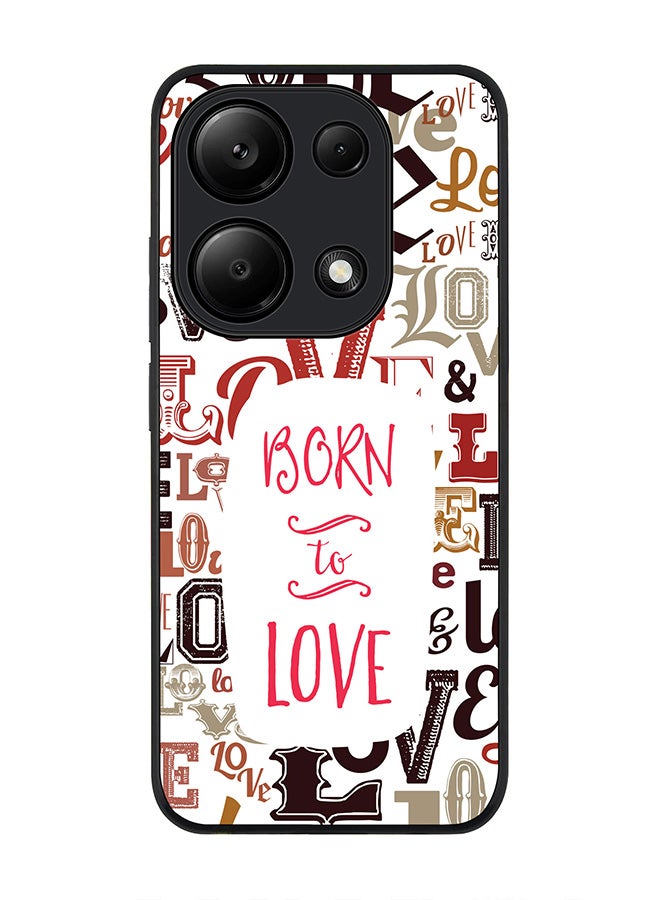 Stylizedd Rugged Black Edge Case for Xiaomi Redmi Note 13 Pro 4G / Xiaomi Poco M6 Pro 4G, Slim fit Case Thin Cover -  Born To Love - Image 1