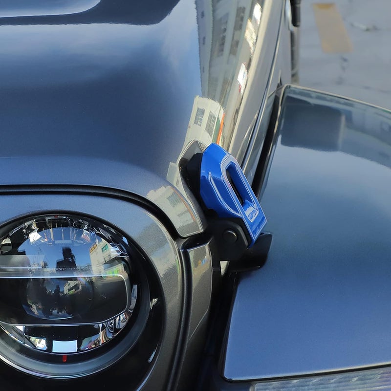 Hoolcar Hood Latch Lock Catch Brackets Cover for Jeep Wrangler JL JLU & Gladiator JT, Blue - Image 2