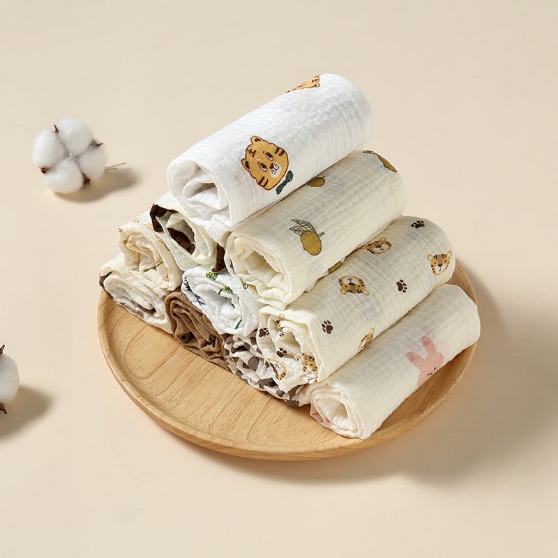 Newborn Soft Slip Towel Baby Cotton Face Wash Small Square Towel Baby Bath Towel Butt Wash Handkerchief - Image 4