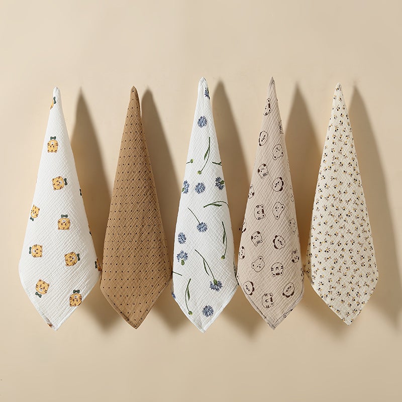 Newborn Soft Slip Towel Baby Cotton Face Wash Small Square Towel Baby Bath Towel Butt Wash Handkerchief - Image 5