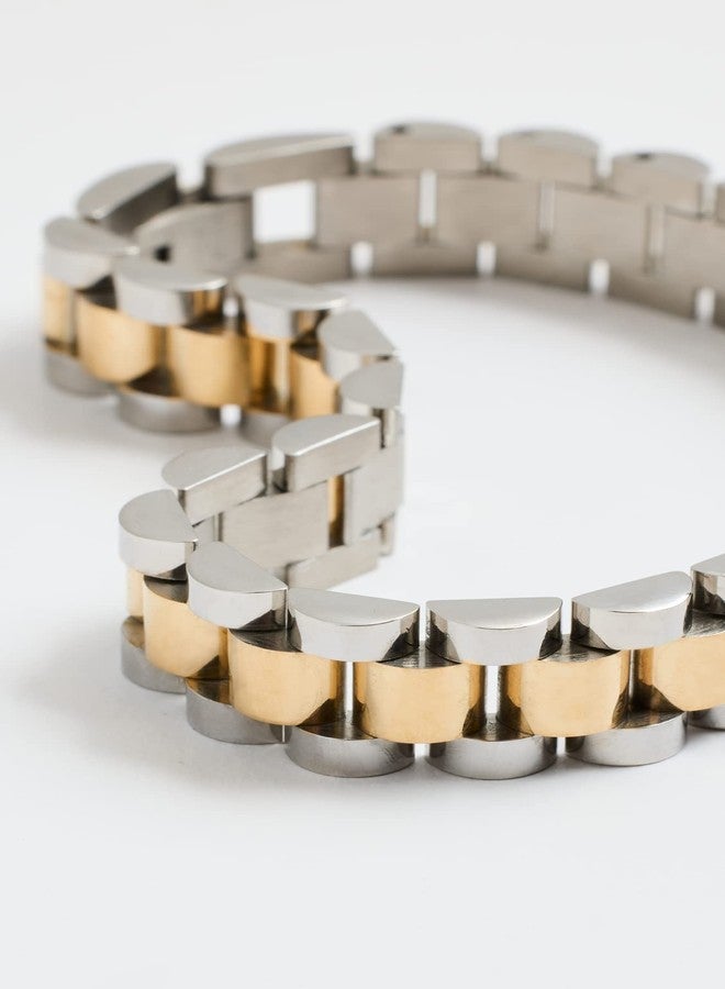 LUV AJ Women's Two-Toned Timepiece Bracelet, Gold/Silver, One Size - Image 3