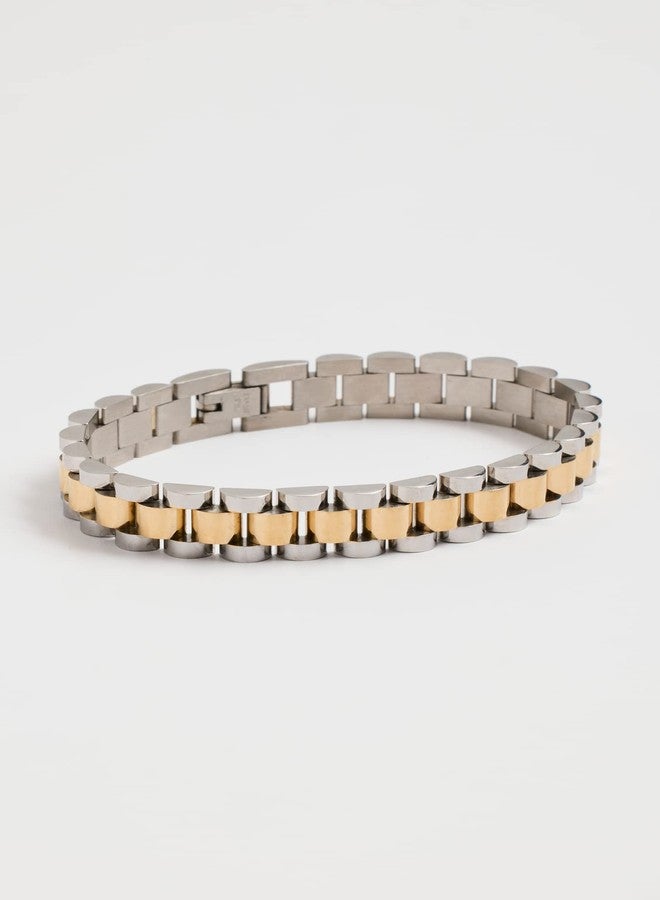 LUV AJ Women's Two-Toned Timepiece Bracelet, Gold/Silver, One Size - Image 2