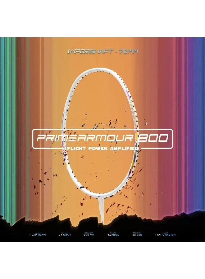 HUNDRED Hundred Primearmour 800 Carbon Fibre Unstrung Badminton Racket with Full Racket Cover for Intermediate Players