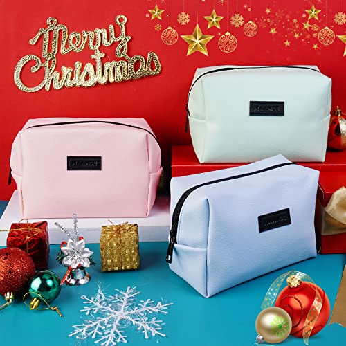 MAANGE Small Makeup Bag For Purse, Travel Cosmetic Bag Makeup Pouch PU Leather Portable Versatile Zipper Pouch For Women (Pink) - Image 2