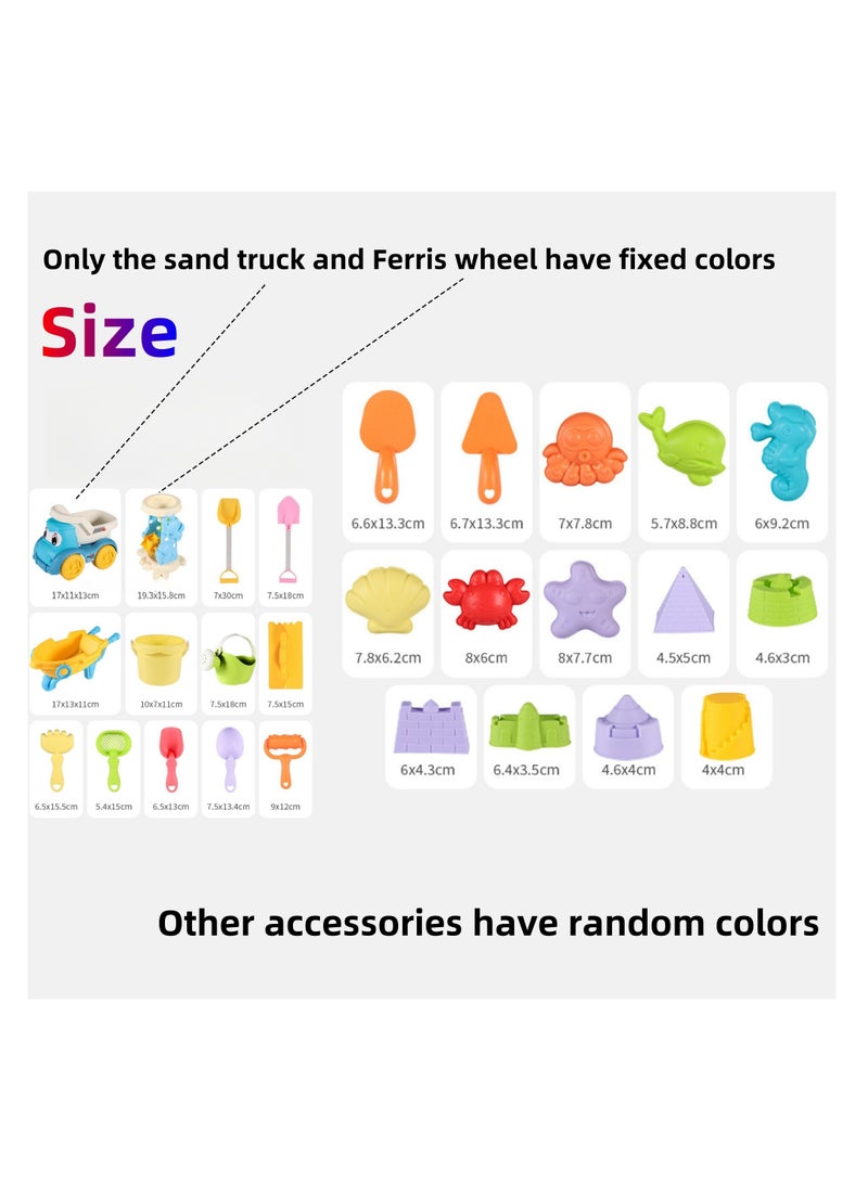NOVOLAN 30pcs Kids Beach Sand Toys Set, Complete Play Kit with Shovels, Buckets, Sand Timers, Beach Carts, Fun & Versatile Tools for Building Sandcastles and Water Play, Colorful & Attractive Design - Image 3
