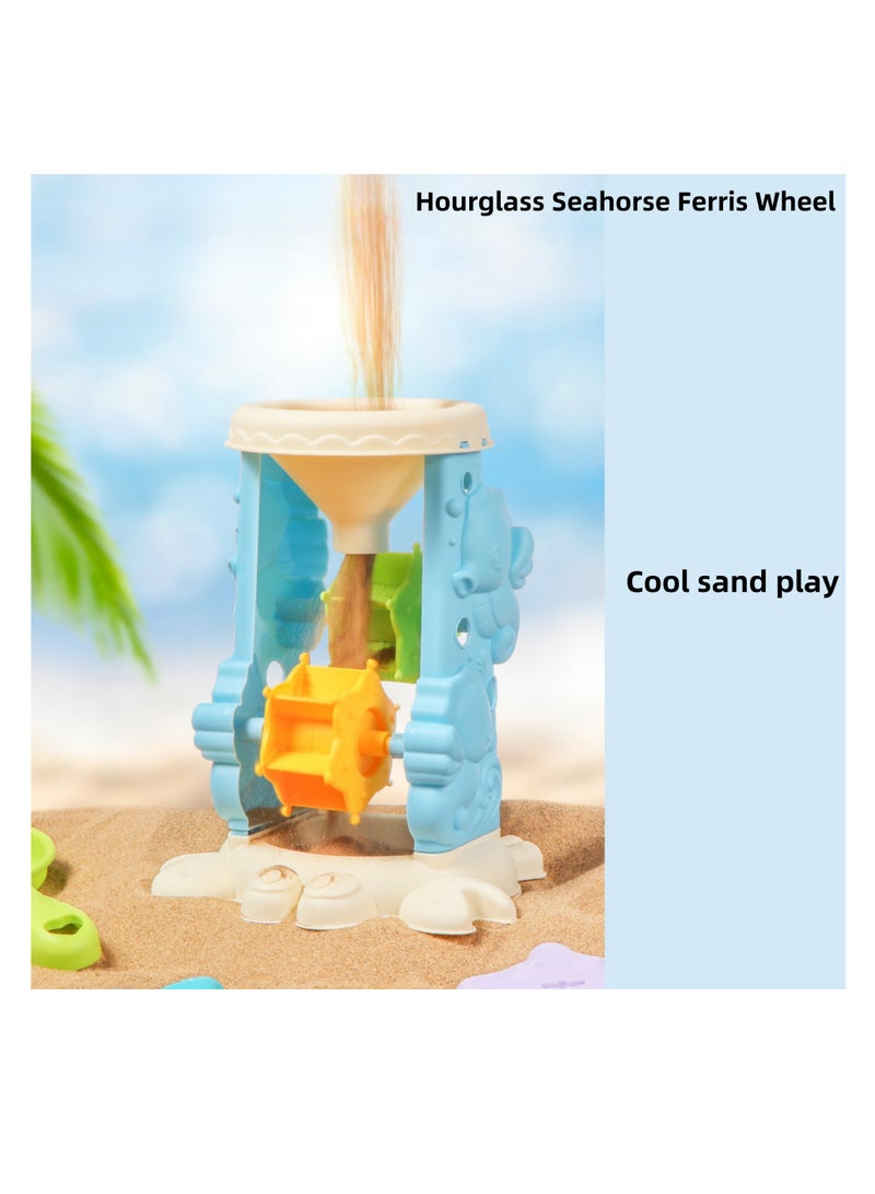 NOVOLAN 30pcs Kids Beach Sand Toys Set, Complete Play Kit with Shovels, Buckets, Sand Timers, Beach Carts, Fun & Versatile Tools for Building Sandcastles and Water Play, Colorful & Attractive Design - Image 4