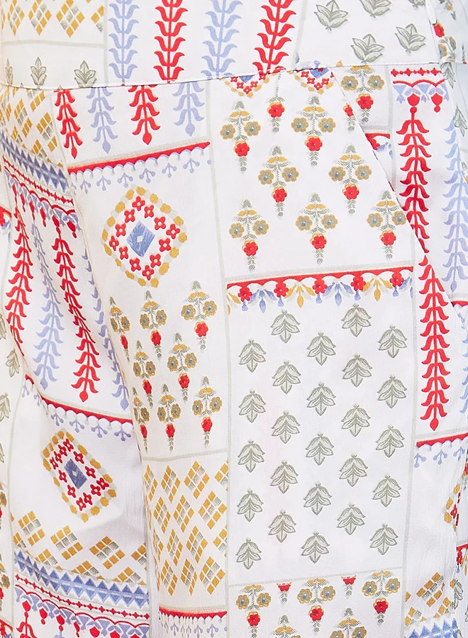 globus Globus Patch Print Cross Back Top and Palazzos Co-Ords