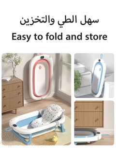 RENOVO Baby Bath Tub with Digital Thermometer, Drain Plug and Hanging Ring Portable Travel Friendly Anti-Skid Collapsible Bathtub for Kids, Grey  - Image 3