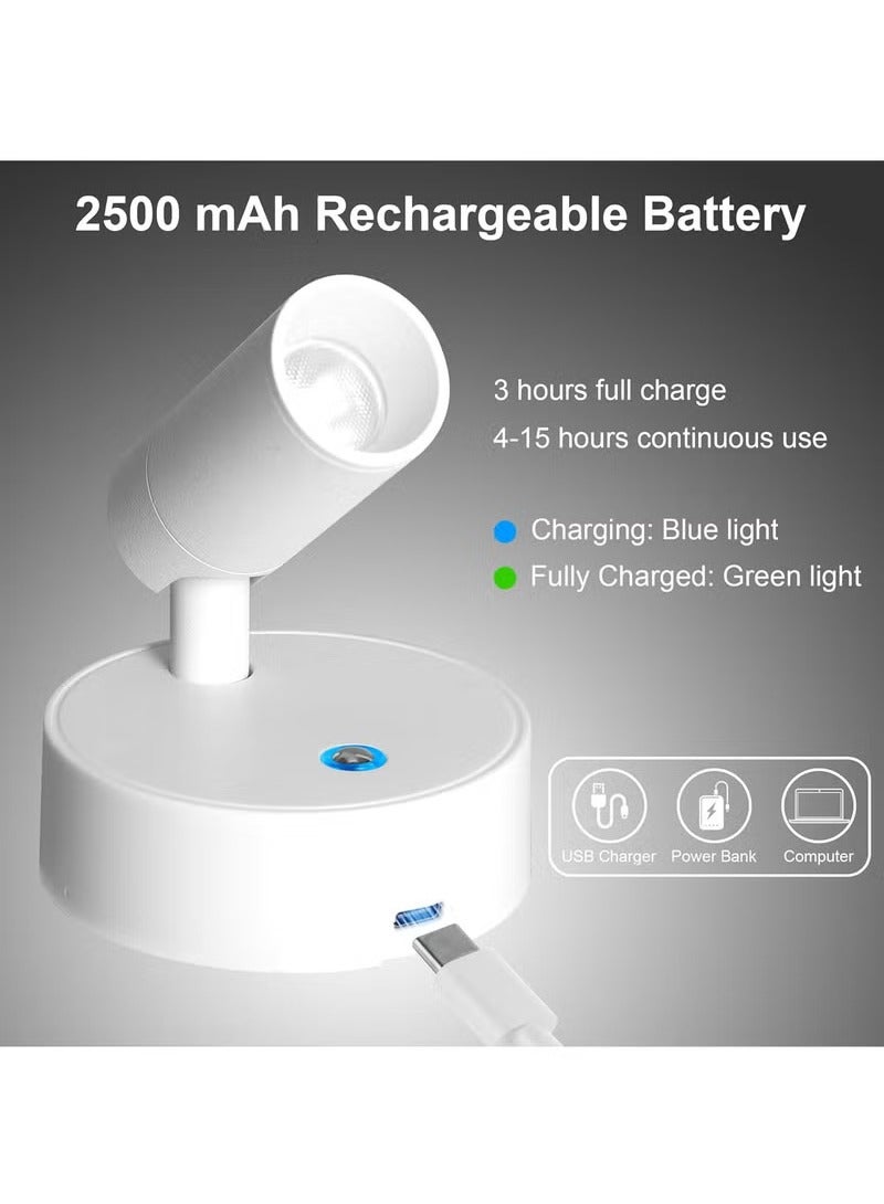 Arabest Wireless LED Spot lights Indoor Battery Operated with Remote, Rechargeable Up lights Indoor with Timer＆Dimmable, 3CCT Picture Lights for Wall, SpotLights Accent Uplighting for Plant, Artwork -White  - Image 2