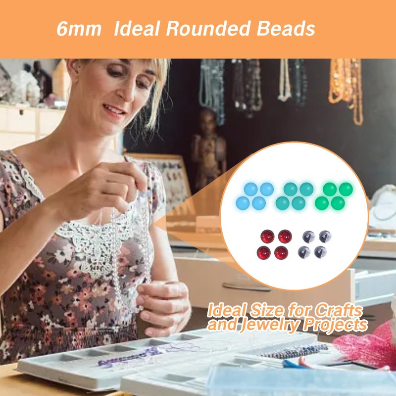 Aoheuo 6mm Color Mixing Quartz Balls UV Reactive Pearls American Glass (10pcs) - Image 3