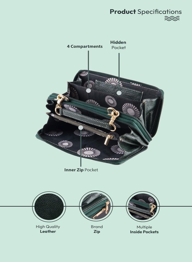 باند ليزر حقائب يد نسائية أنيقة من الجلد الطبيعي، موديل BRAND LEATHER، مناسبة للحفلات وحفلات الزفاف، حقائب يد صغيرة الحجم (أخضر). - Image 5