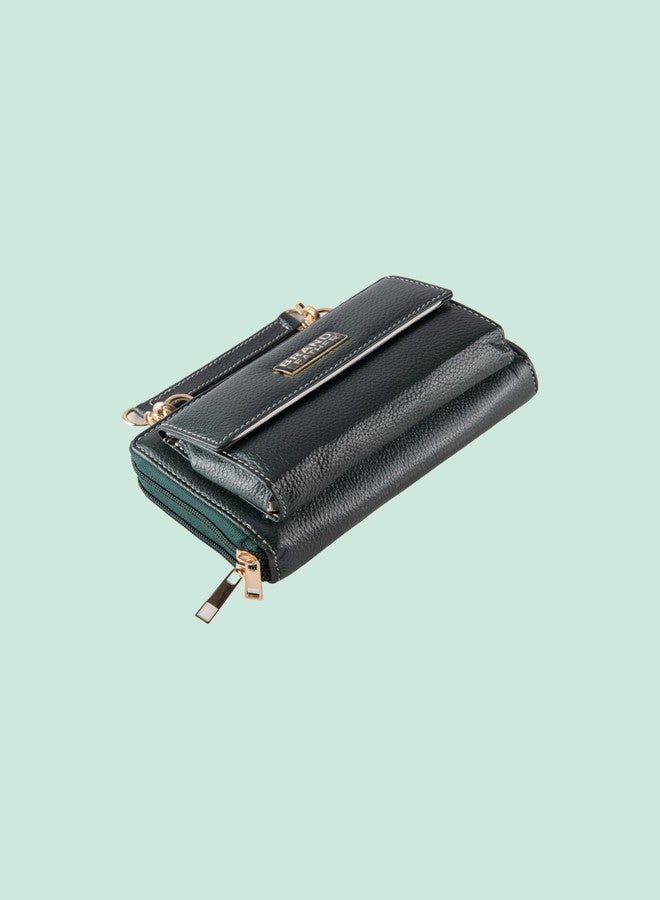 باند ليزر حقائب يد نسائية أنيقة من الجلد الطبيعي، موديل BRAND LEATHER، مناسبة للحفلات وحفلات الزفاف، حقائب يد صغيرة الحجم (أخضر). - Image 4