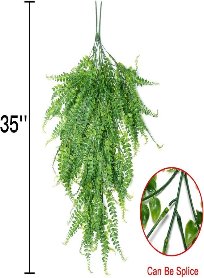 Antspirit Artificial Hanging Plants 2pack Fake Hanging Ferns Plant Faux Fake Ivy Boston Fern Hanging Plant Outdoor UV Resistant Plastic Plants - Image 5