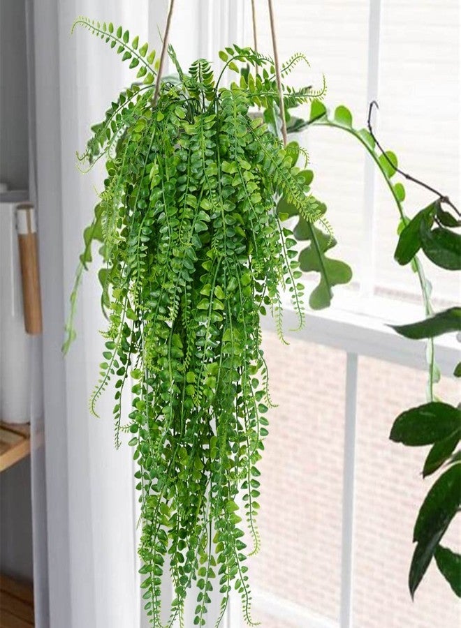 Antspirit Artificial Hanging Plants 2pack Fake Hanging Ferns Plant Faux Fake Ivy Boston Fern Hanging Plant Outdoor UV Resistant Plastic Plants - Image 2