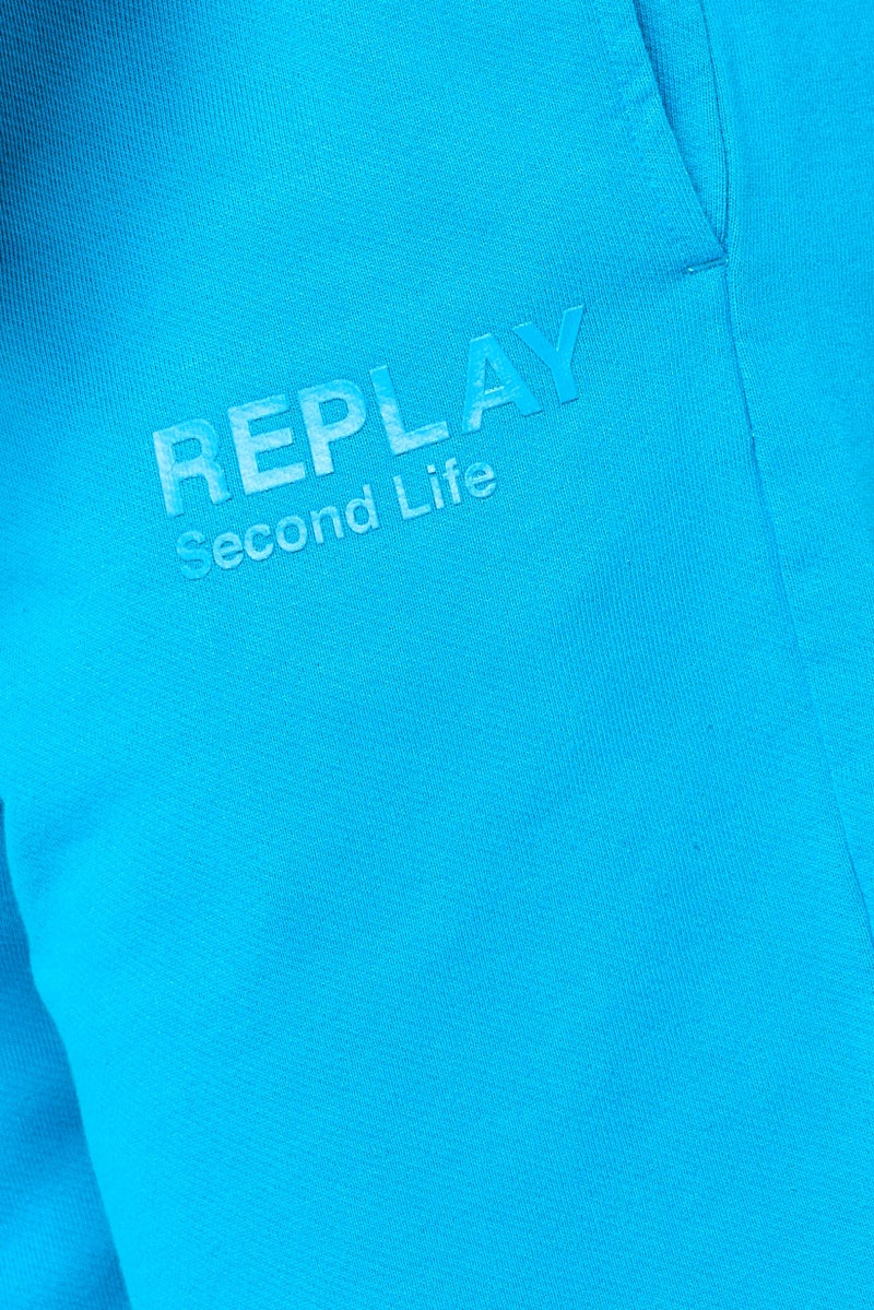 Replay Men Brand Logo Basic Shorts, Blue - Image 3