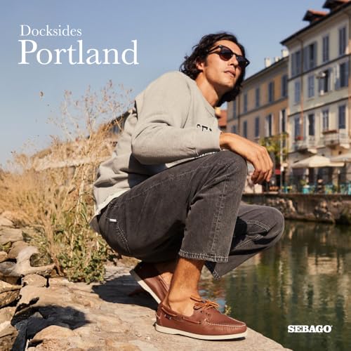 Sebago Portland Boat Shoes - Full-Grain Leather Moccasins, Handsewn with Leather Sock Lining and Non-Marking, Slip-Resistant Sipped Rubber Outsoles, Brown - 9 Regular - Image 2