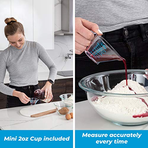 KPKitchen 4-Piece Angled Liquid Measuring Cups Plastic Set - BPA-Free Mini Oz, 1, 2 and 4 Plastic Measuring Cup Sizes - Measuring Cups For Liquids with ML & Cups Measures - Small & Large Measure Cup - Image 5