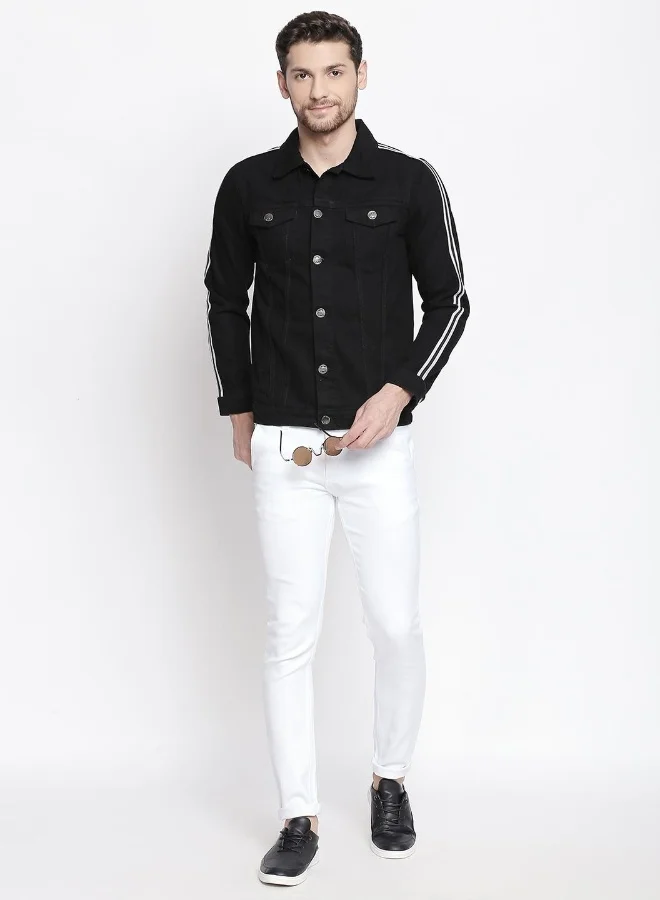 HIGH STAR  Men Black Solid Denim Jacket for Men | Best Price UAE