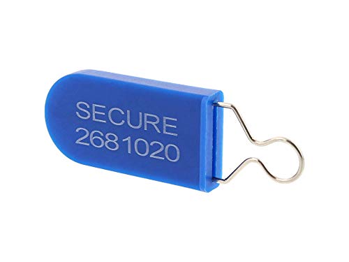 SECURE CABLETIES Blue Plastic Padlock Security Seal with Metal Wire - 100 Pack - Image 2