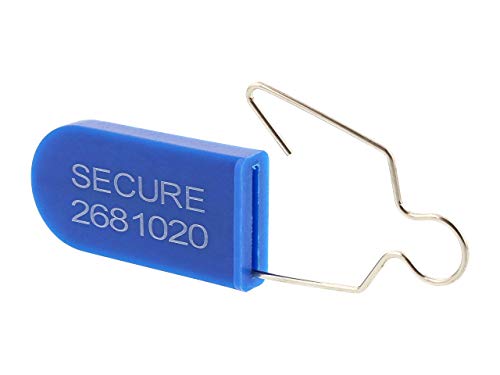 SECURE CABLETIES Blue Plastic Padlock Security Seal with Metal Wire - 100 Pack - Image 4