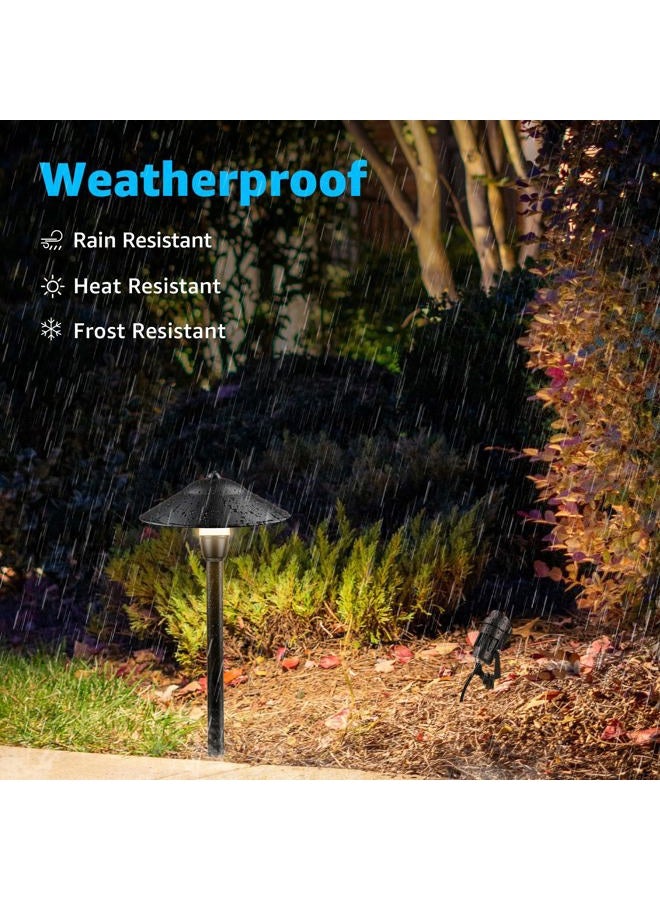 SUNVIE LED Low Voltage Landscape Lighting 12V Landscape Lighting Kit with Connectors, Low Voltage Pathway Lights with Spotlights Aluminum Pathway Lights Wired Waterproof for Patio Yard Garden, 12 Pack - Image 5