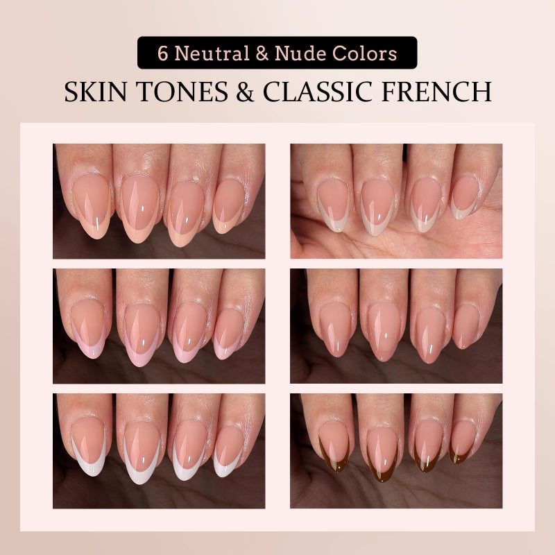Jsiallye 6 Packs 180pcs French Tip Press on Nails Short Almond - French Soft Tip Nails Gel Pre-shaped No File Need,Soak Off Acrylic Fake Nails Extensions for Women Nail Art DIY 15 Sizes - Image 4