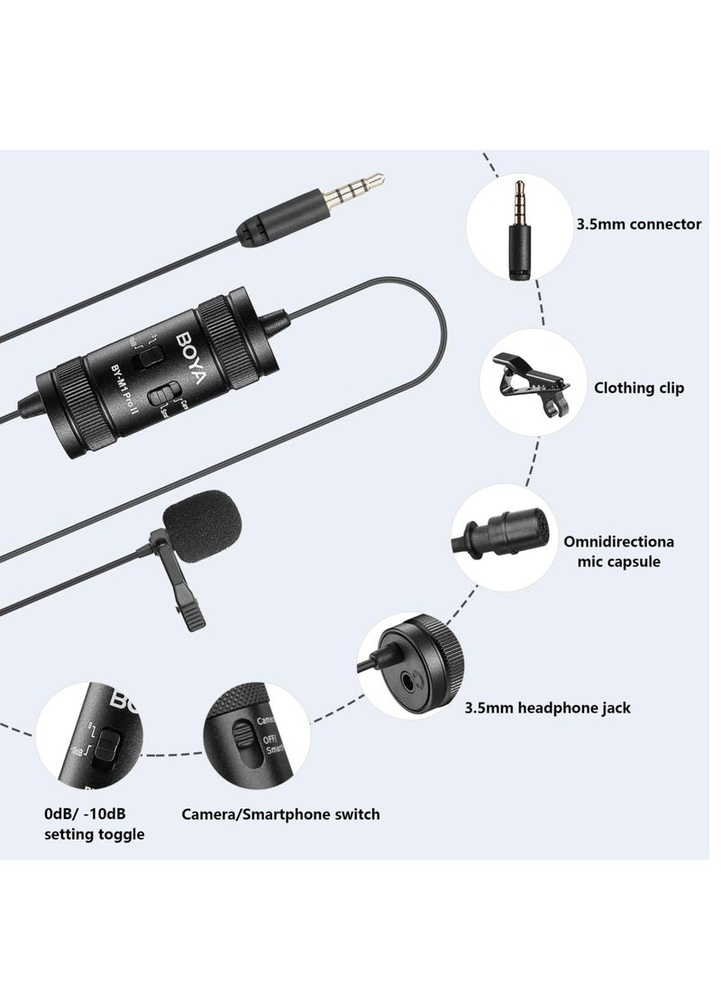 BOYA BOYA by-M1 Pro II Lavalier Microphone Noise Cancelling Omnidirectional Mic with Monitoring Port for YouTube Tiktok Interview Broadcast Content Creation - Image 3