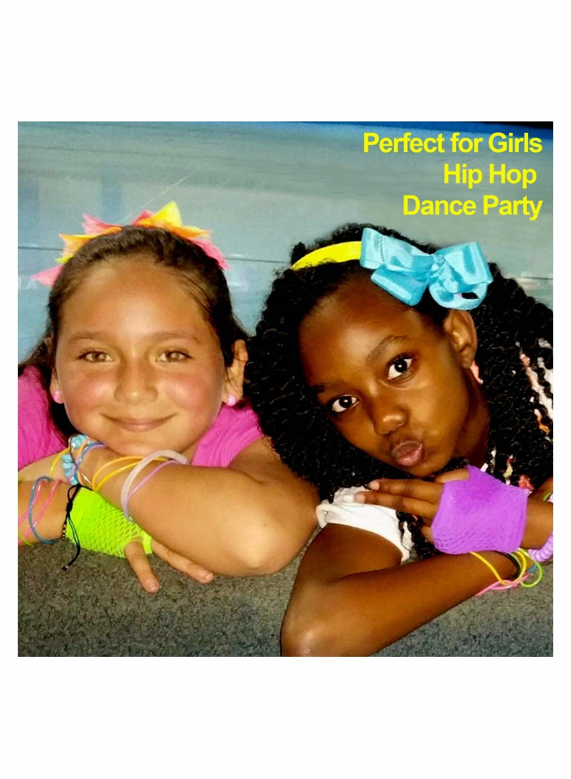 Fingerless Fishnet Gloves,Wrist Gloves for Girls 80s Theme Party Custome (12 Pairs) - Image 5