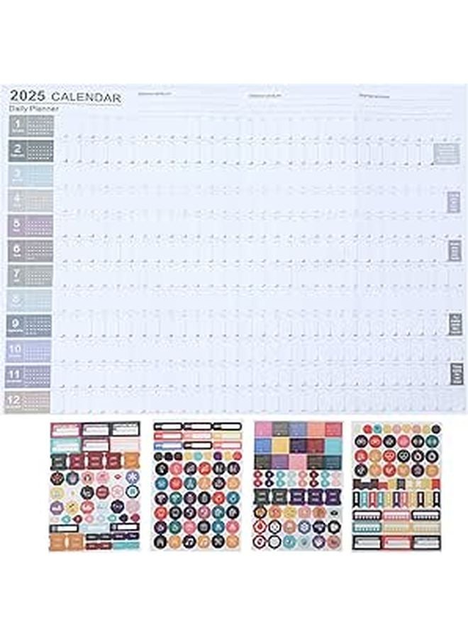 2025 Wall Calendar Planner With Colors Minimalist Hanging Monthly Agenda Organizer For Home Office Family And Work - Image 1