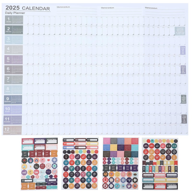 2025 Wall Calendar Planner With Colors Minimalist Hanging Monthly Agenda Organizer For Home Office Family And Work - Image 2