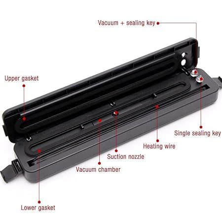 RIGJAK Vacuum Sealer Machine Automatic Fresh FoodSealer Vacuum Packing Machine For Fruits Meat Preservation With Dry Moist Sealing Modes Keeps Food Fresh for Longer Reduces Waste Pack of 1 - Image 2
