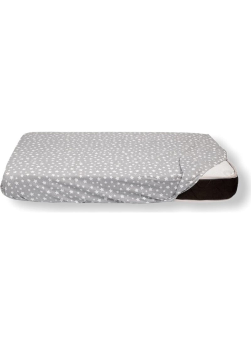 Bebek Özel - Baby Special Cotton Baby and Kids Elastic Sheet with Star Pattern 70 x 140 cm - Image 1