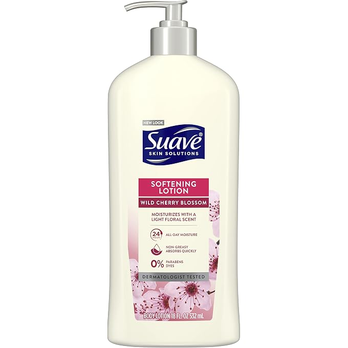 Suave Essentials Body Lotion, Wild Cherry Blossom 18 oz - Image 1