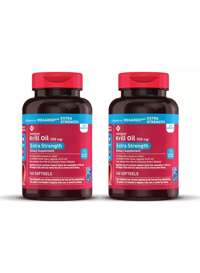 Member's Mark Extra Strength Omega-3 Krill Oil Softgels, 500mg (2 Bottles (320 softgels))