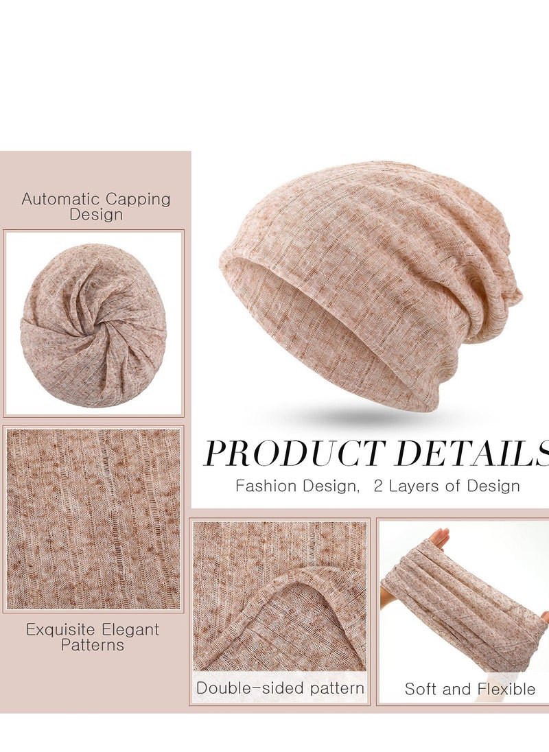 SYOSI TERRIFI 5 Pieces Women's Slouchy Beanie Hat Baggy Skull Sleep Cap Turban Headwear  - Image 4